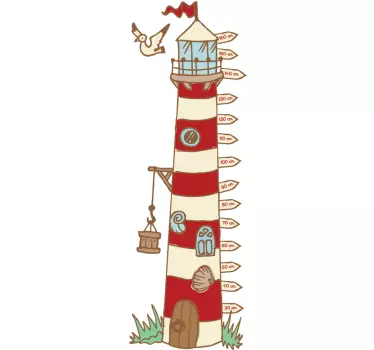 Világítótorony magasság diagram matrica - TenStickers