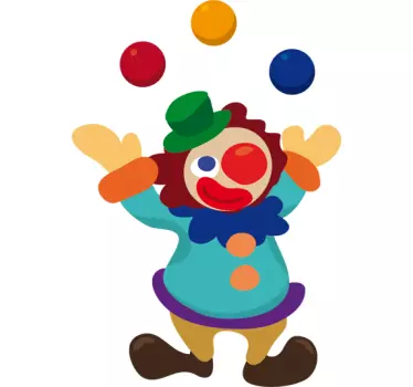 Zsonglőrködő bohóc matrica - TenStickers