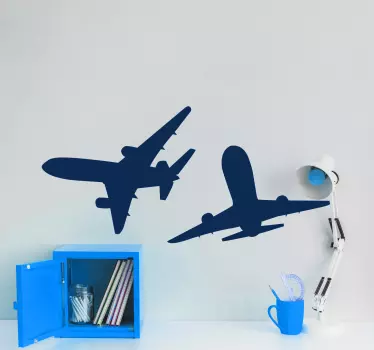 2 boeing repülőgép repül az égen illusztráció fal art - TenStickers