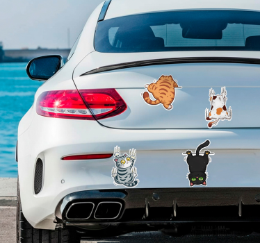 3d hatású lógó macska autó matrica - TenStickers