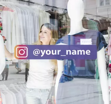 Személyre szabott lila instagram logó matrica - TenStickers