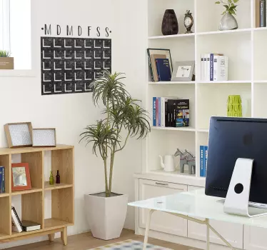 Hét napjai naptár matrica tábla - TenStickers