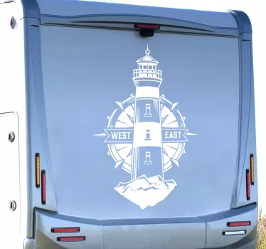Világítótorony és iránytű lakóautó tengeri matrica - TenStickers