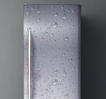 Matrica Hűtő vinilo textura gris con gotas - TenStickers