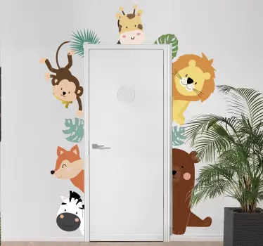 állatok ajtó üveg matrica - TenStickers
