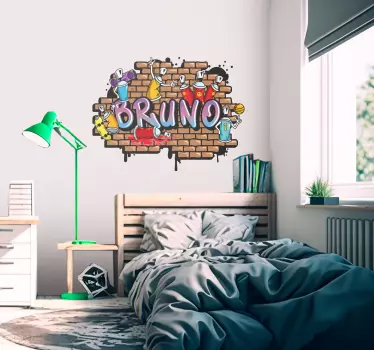 Városi matrica graffiti a falon - TenStickers