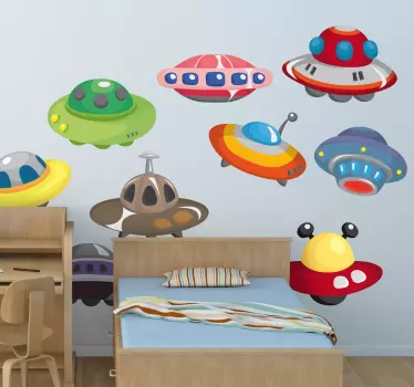 Idegen ufos gyerekek fali matricák - TenStickers