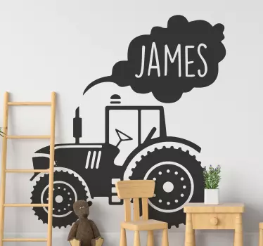 Sziluett traktor saját személyre szabott név játék matrica - TenStickers