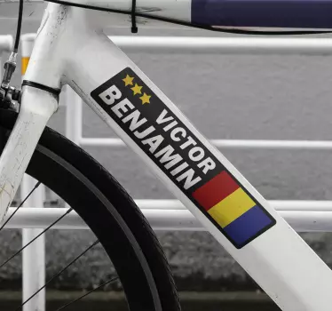 Testreszabható zászló bicikli matrica - TenStickers