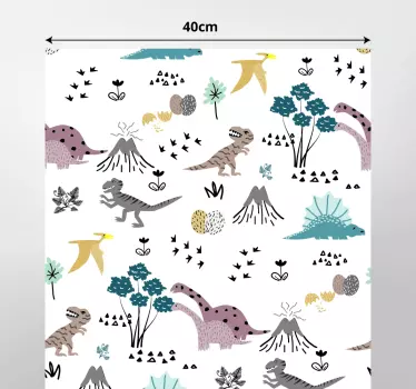 Gyerekes dinoszaurusz mintás bútor matrica - TenStickers