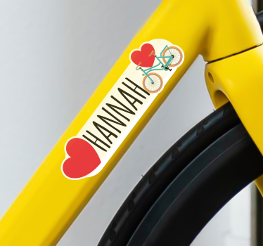 Két szív kerékpár matrica bicikli - TenStickers