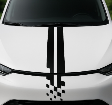 Absztrakt csíkok motorháztetőre autó matrica - TenStickers