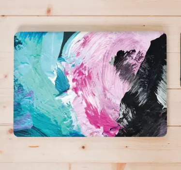 Absztrakt ecsetvonások Matrica laptophoz - TenStickers