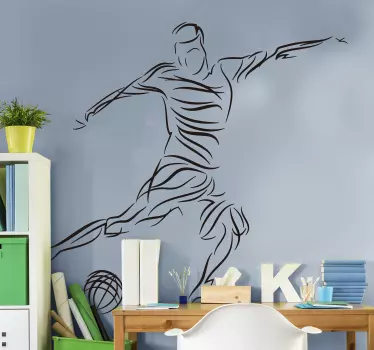 Absztrakt futballista futball matrica - TenStickers