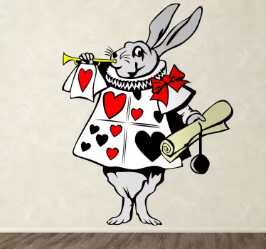 Alice a csodaországban nyúl gyerekek matrica - TenStickers