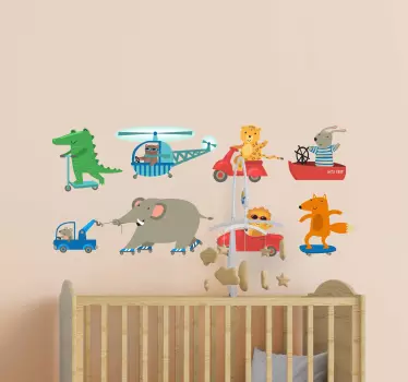 állati kalandjelenet matrica gyerekeknek - TenStickers