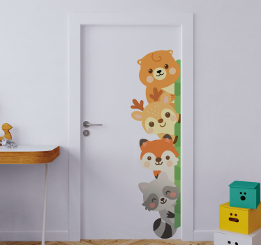 Állatok gyerekszobába matrica ajtók - TenStickers