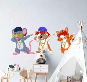 állatok szinkronizálás gyerekeknek ablak matrica - TenStickers