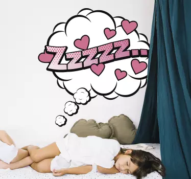 Alvás gondolat buborék hálószoba matrica - TenStickers