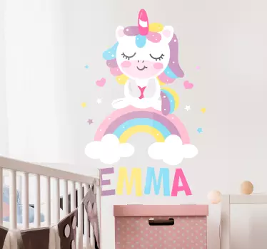 Alvó egyszarvú személyre szabott matrica - TenStickers