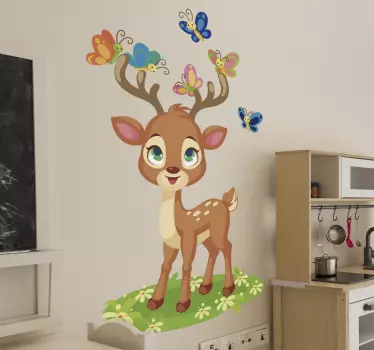 Animált szarvas illusztráció fal művészet - TenStickers
