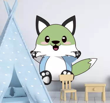 Anime színes róka rajzfilm fal matrica - TenStickers