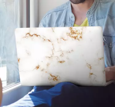 Arany és fehér márvány laptop matricák - TenStickers