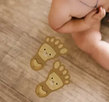 Aranyos állat lábnyomok vinil matricák padlóra - TenStickers
