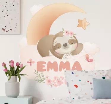Aranyos állatok lajhár névvel gyerekek hálószoba falmatrica - TenStickers