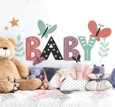Aranyos baba betűtípus design matrica gyerekeknek - TenStickers