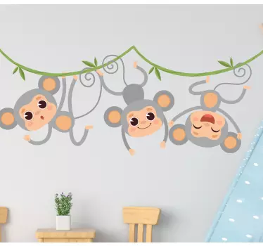 Aranyos majmos karakterek matrica gyerekeknek - TenStickers