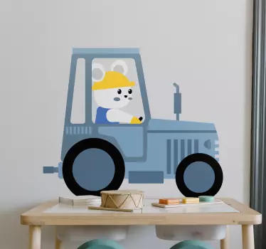 Aranyos traktoros gyermek matrica - TenStickers