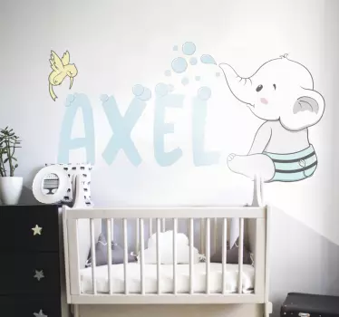Baba elefánt illusztráció fal művészet - TenStickers