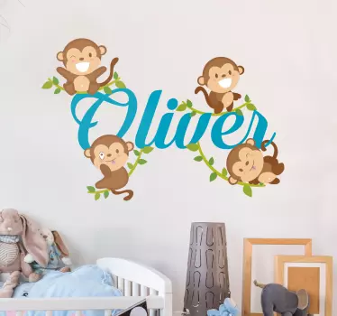 Baba Címkék négy vicces majom - TenStickers