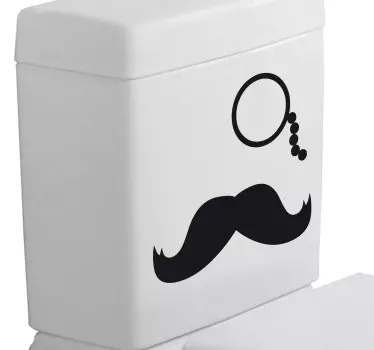 Bajusz és monokli wc matrica - TenStickers
