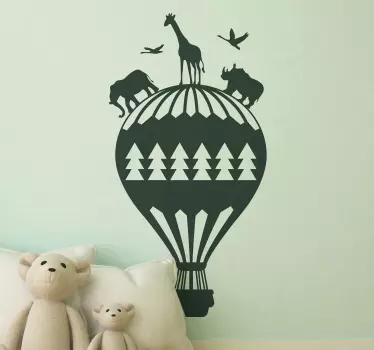 Ballon nevű dzsungel állatok gyermek hálószoba fal matrica - TenStickers
