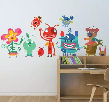 Barátságos szörnyek gyerekek matrica - TenStickers