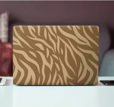 Barna és bézs színű tigrisbőr mintás laptop matrica - TenStickers