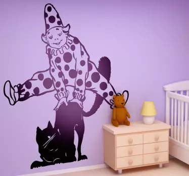 Bohóc ugráló macska fal matrica - TenStickers