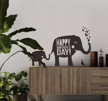 Boldog anyák napi elefánt matrica - TenStickers