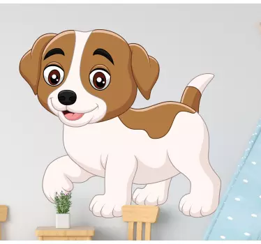 Boldog kis rajzfilm kutya matrica - TenStickers