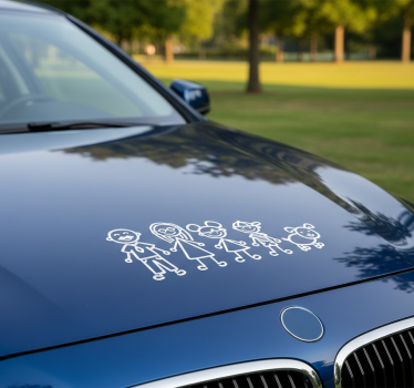 Boldog szív család autó matrica - TenStickers