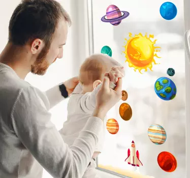 Bolygók öntapadó matrica - TenStickers