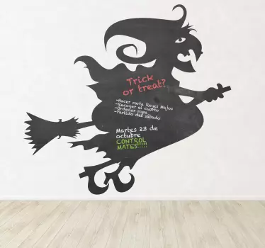 Boszorkány és seprű tábla matrica - TenStickers