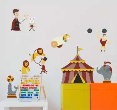 Cirkuszi elemek cirkuszi matrica - TenStickers