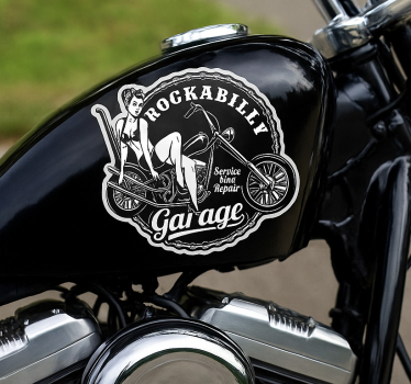 Classic chopper silhouette motoros matrica - TenStickers
