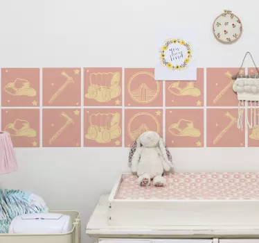 Cowboy kocsi cserép átadó matrica - TenStickers