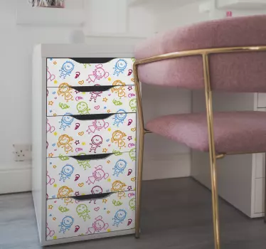 Csecsemő fiúk és lányok mintabútor matrica - TenStickers