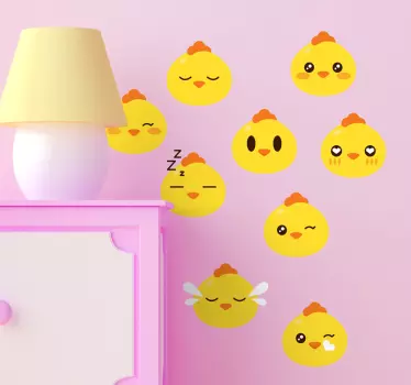 Csirke emoji haszonállat matrica készlet - TenStickers