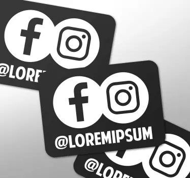 Csomag egyéni facebook és instagram név egyedi matricával - TenStickers